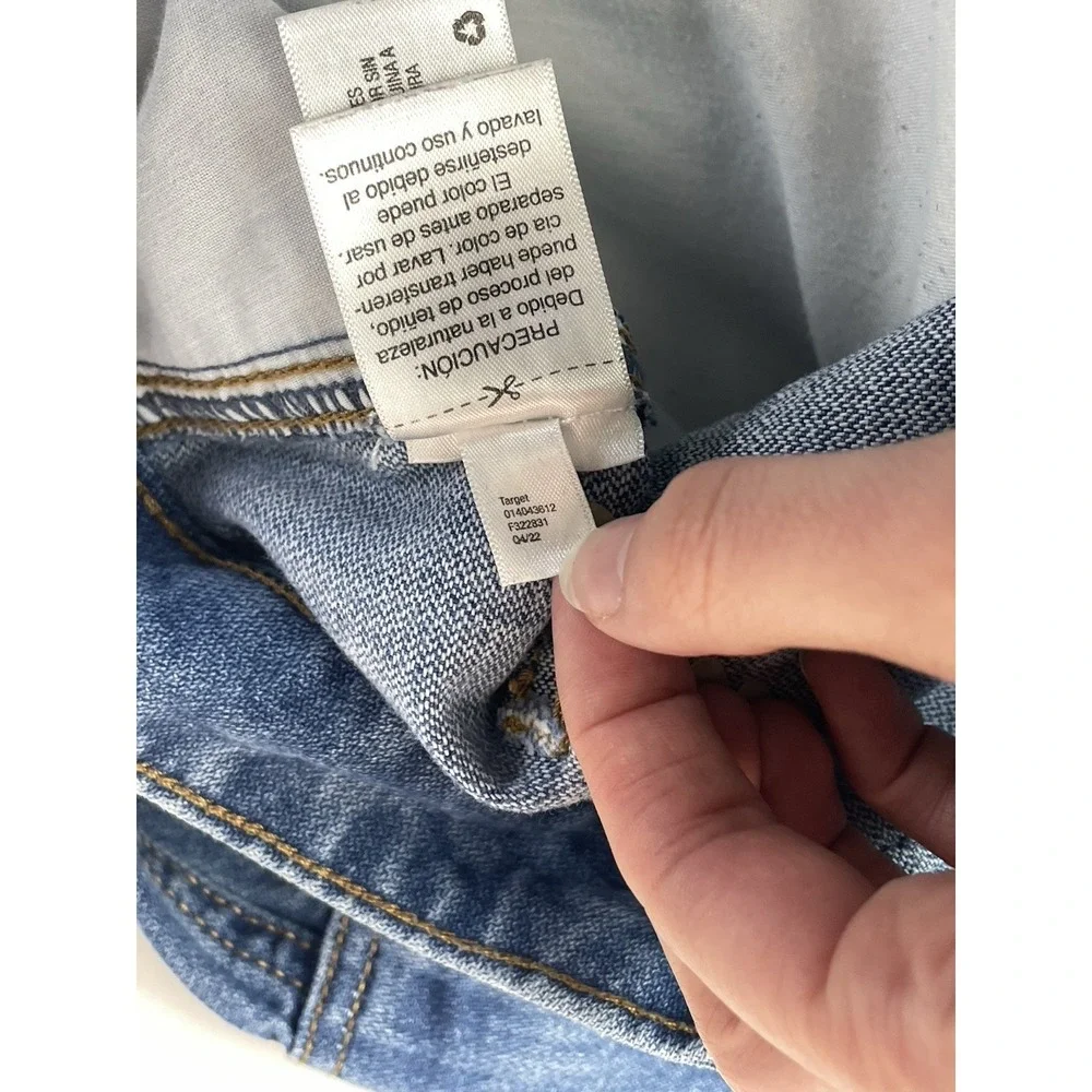 Universal Thread Boyfriend Cargo Jeans 6R 90s Style High Rise Utility Blue Denim